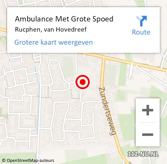 Locatie op kaart van de 112 melding: Ambulance Met Grote Spoed Naar Rucphen, van Hovedreef op 12 oktober 2017 00:13