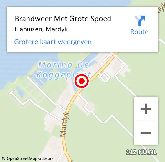 Locatie op kaart van de 112 melding: Brandweer Met Grote Spoed Naar Elahuizen, Mardyk op 12 oktober 2017 00:54