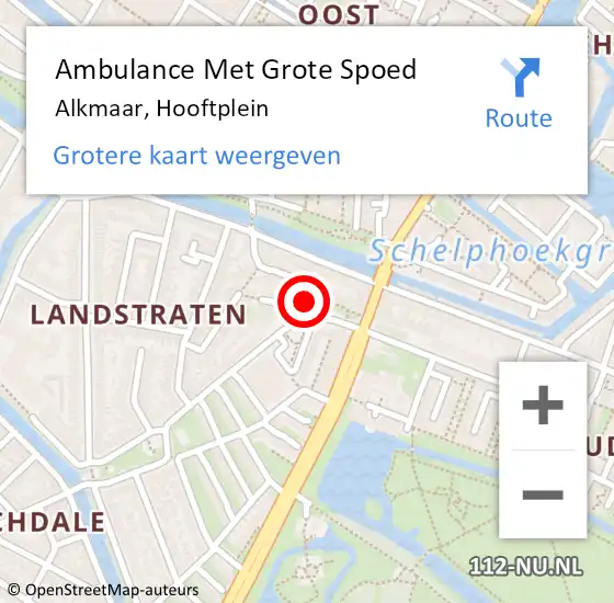 Locatie op kaart van de 112 melding: Ambulance Met Grote Spoed Naar Alkmaar, Hooftplein op 12 oktober 2017 05:42