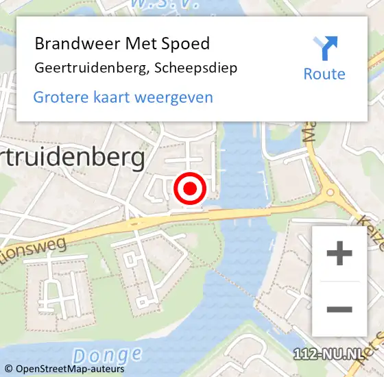 Locatie op kaart van de 112 melding: Brandweer Met Spoed Naar Geertruidenberg, Scheepsdiep op 3 februari 2014 21:07