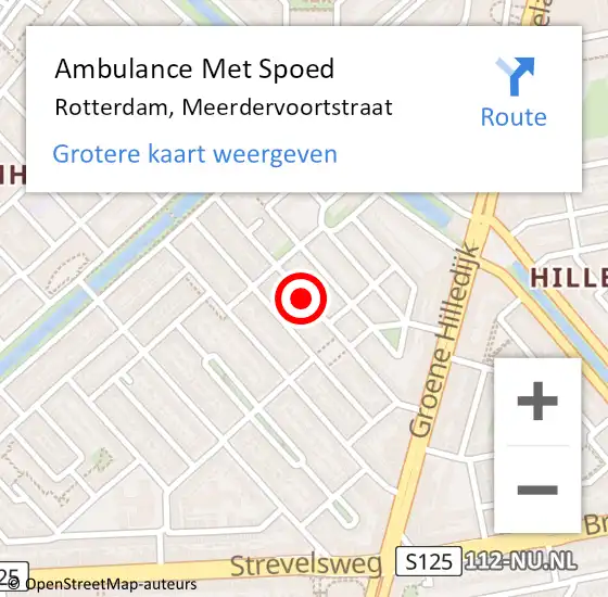 Locatie op kaart van de 112 melding: Ambulance Met Spoed Naar Rotterdam, Meerdervoortstraat op 12 oktober 2017 07:05