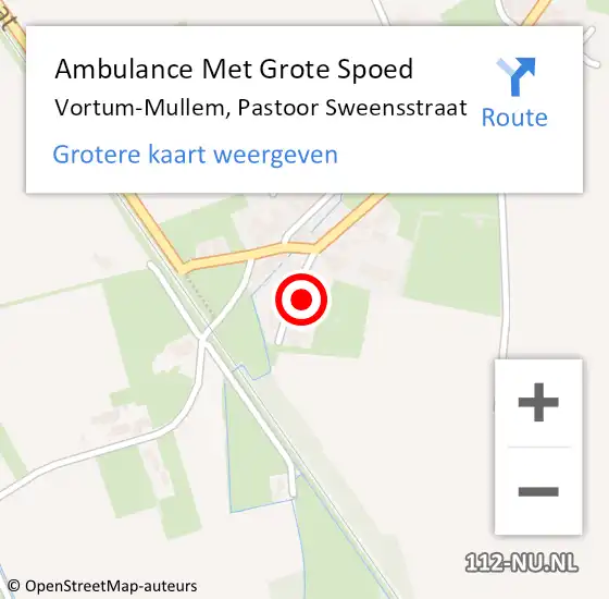 Locatie op kaart van de 112 melding: Ambulance Met Grote Spoed Naar Vortum-Mullem, Pastoor Sweensstraat op 12 oktober 2017 07:42