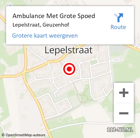 Locatie op kaart van de 112 melding: Ambulance Met Grote Spoed Naar Lepelstraat, Geuzenhof op 12 oktober 2017 09:59