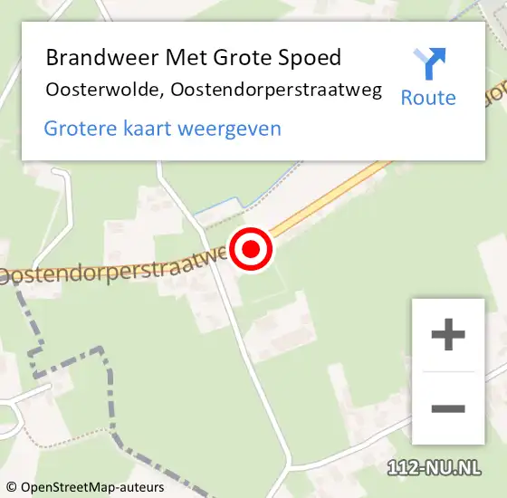 Locatie op kaart van de 112 melding: Brandweer Met Grote Spoed Naar Oosterwolde, Oostendorperstraatweg op 12 oktober 2017 10:08