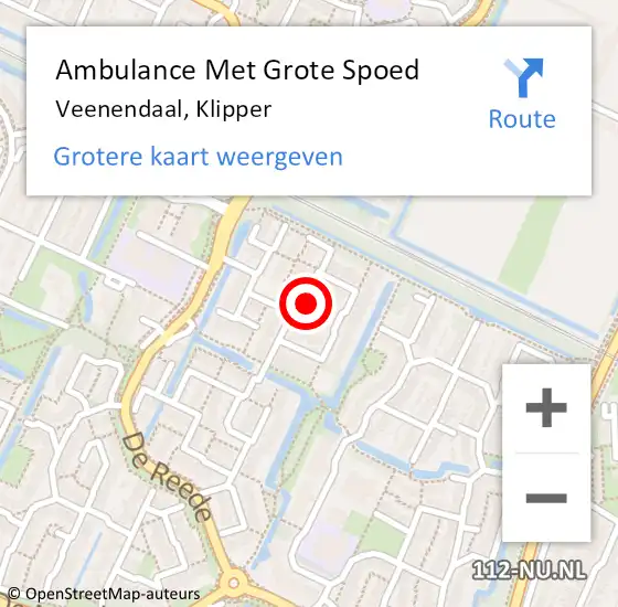 Locatie op kaart van de 112 melding: Ambulance Met Grote Spoed Naar Veenendaal, Klipper op 12 oktober 2017 11:01