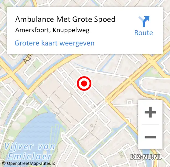 Locatie op kaart van de 112 melding: Ambulance Met Grote Spoed Naar Amersfoort, Knuppelweg op 12 oktober 2017 11:42