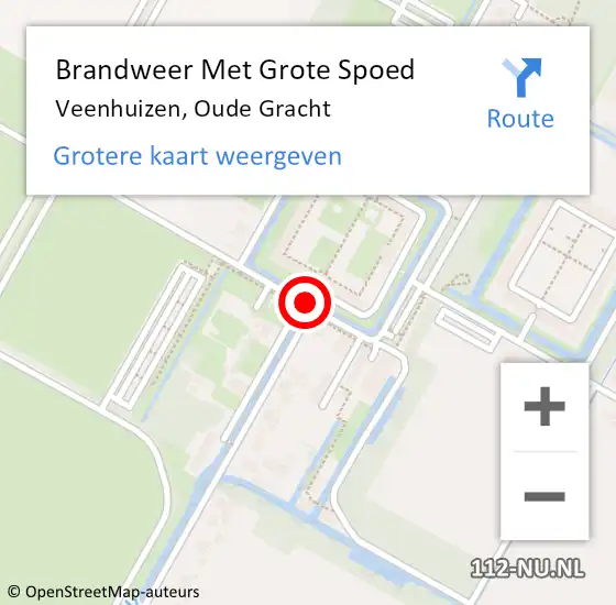 Locatie op kaart van de 112 melding: Brandweer Met Grote Spoed Naar Veenhuizen, Oude Gracht op 12 oktober 2017 12:09
