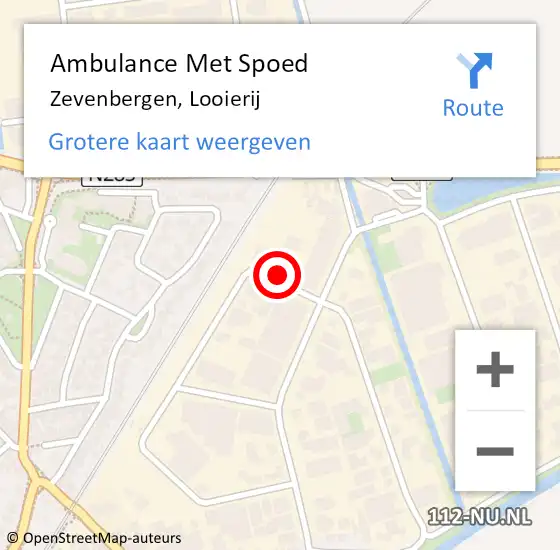 Locatie op kaart van de 112 melding: Ambulance Met Spoed Naar Zevenbergen, Looierij op 3 februari 2014 22:07