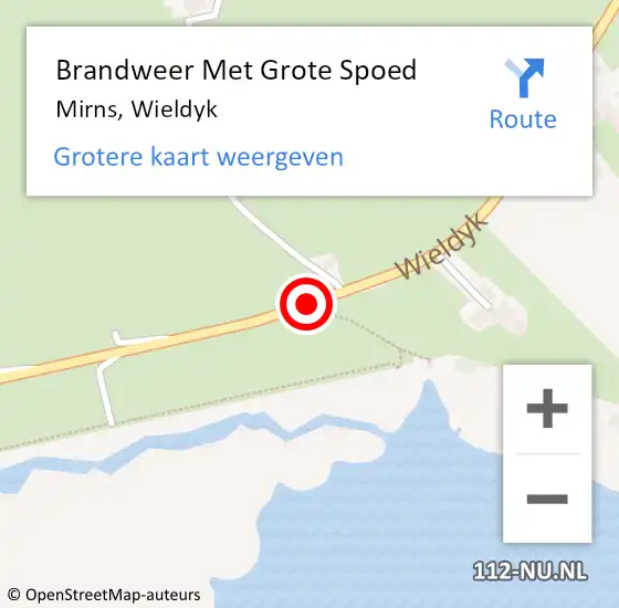 Locatie op kaart van de 112 melding: Brandweer Met Grote Spoed Naar Mirns, Wieldyk op 3 februari 2014 22:07