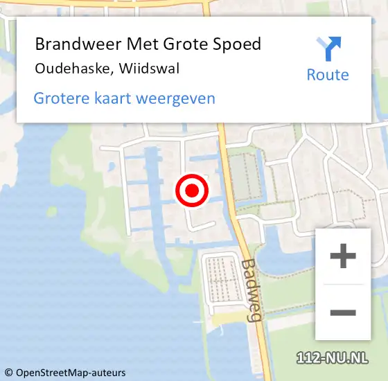 Locatie op kaart van de 112 melding: Brandweer Met Grote Spoed Naar Oudehaske, Wiidswal op 12 oktober 2017 14:46