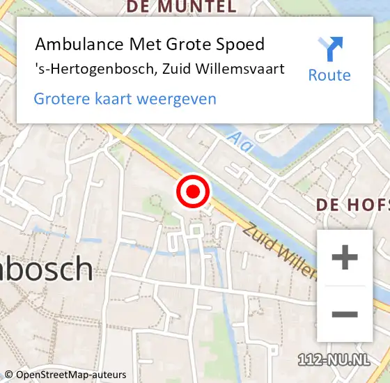 Locatie op kaart van de 112 melding: Ambulance Met Grote Spoed Naar 's-Hertogenbosch, Zuid Willemsvaart op 12 oktober 2017 15:12