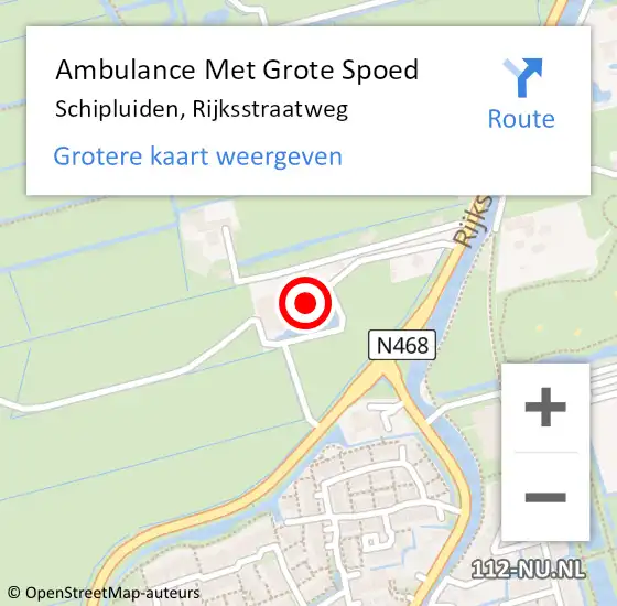 Locatie op kaart van de 112 melding: Ambulance Met Grote Spoed Naar Schipluiden, Rijksstraatweg op 21 september 2013 11:18