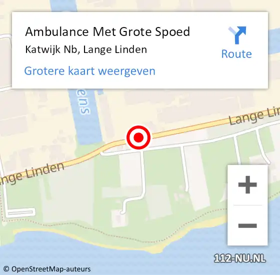 Locatie op kaart van de 112 melding: Ambulance Met Grote Spoed Naar Katwijk Nb, Lange Linden op 12 oktober 2017 15:32