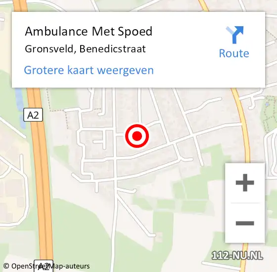 Locatie op kaart van de 112 melding: Ambulance Met Spoed Naar Gronsveld, Benedicstraat op 3 februari 2014 22:35