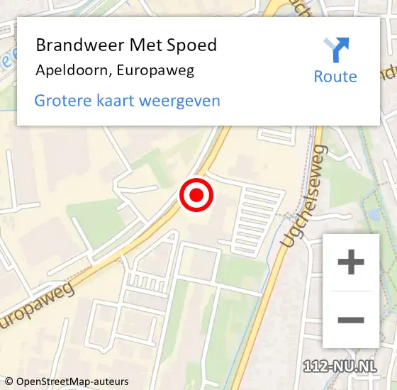 Locatie op kaart van de 112 melding: Brandweer Met Spoed Naar Apeldoorn, Europaweg op 12 oktober 2017 16:52