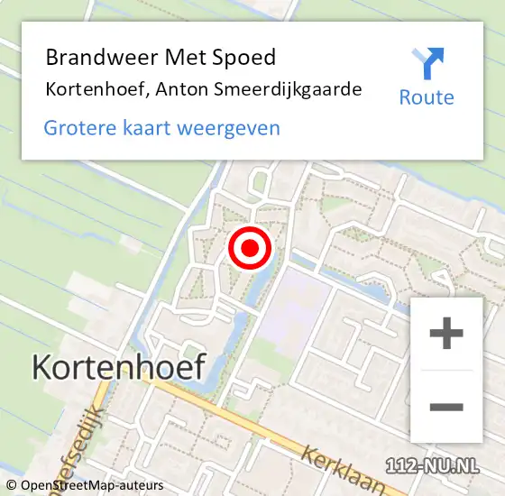 Locatie op kaart van de 112 melding: Brandweer Met Spoed Naar Kortenhoef, Anton Smeerdijkgaarde op 12 oktober 2017 17:29