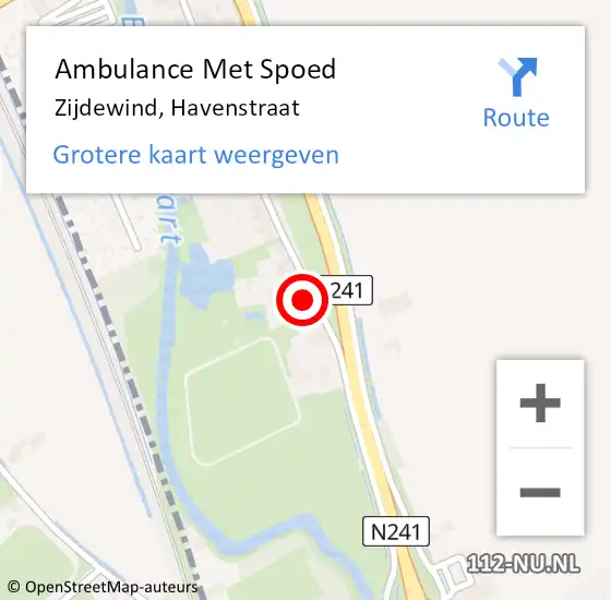 Locatie op kaart van de 112 melding: Ambulance Met Spoed Naar Zijdewind, Havenstraat op 12 oktober 2017 19:01