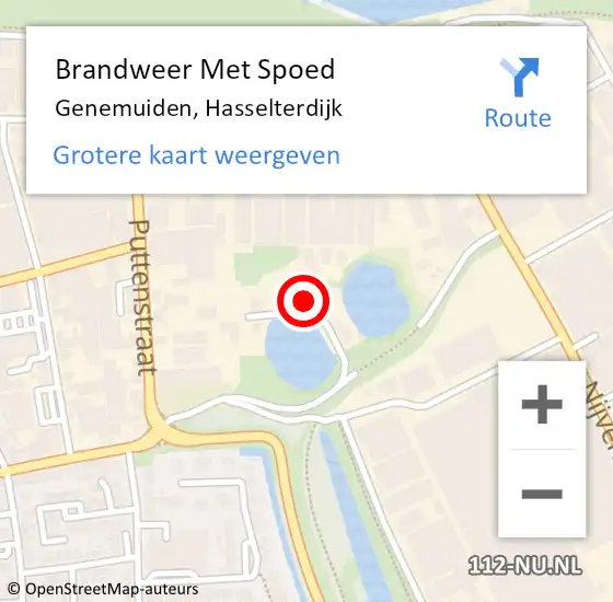 Locatie op kaart van de 112 melding: Brandweer Met Spoed Naar Genemuiden, Hasselterdijk op 12 oktober 2017 19:39