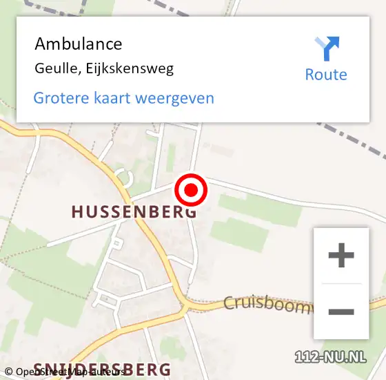 Locatie op kaart van de 112 melding: Ambulance Geulle, Eijkskensweg op 3 februari 2014 23:07