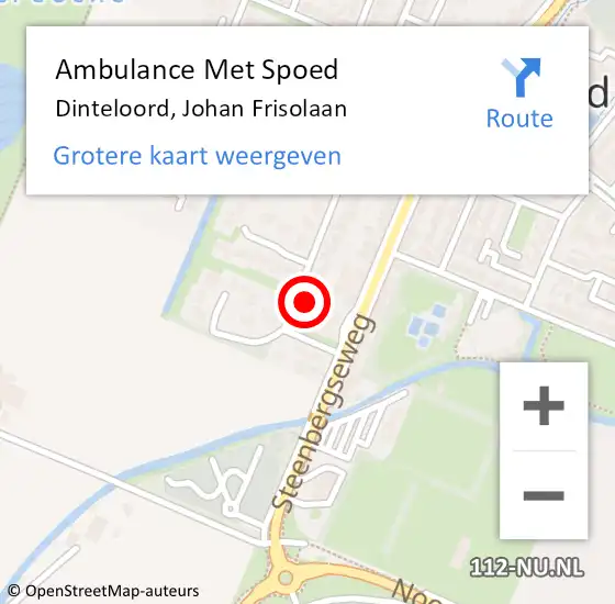 Locatie op kaart van de 112 melding: Ambulance Met Spoed Naar Dinteloord, Johan Frisolaan op 12 oktober 2017 20:47