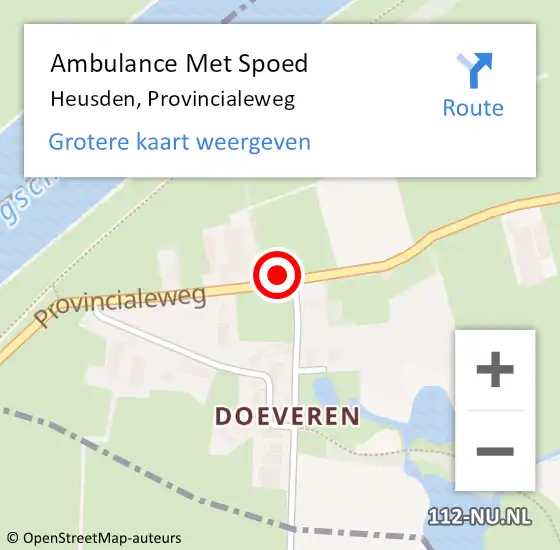 Locatie op kaart van de 112 melding: Ambulance Met Spoed Naar Heusden, Provincialeweg op 12 oktober 2017 21:28