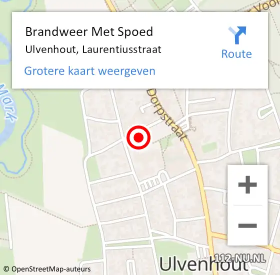 Locatie op kaart van de 112 melding: Brandweer Met Spoed Naar Ulvenhout, Laurentiusstraat op 12 oktober 2017 21:32