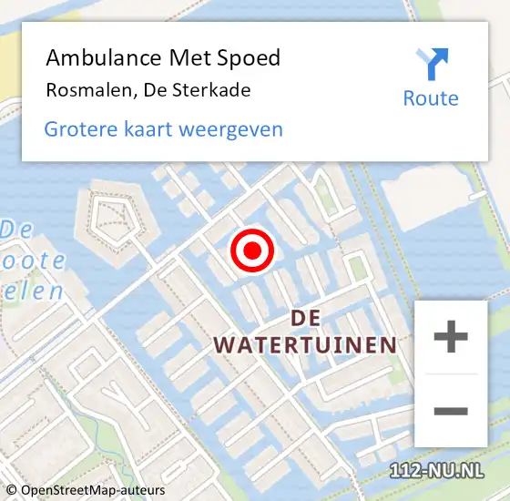 Locatie op kaart van de 112 melding: Ambulance Met Spoed Naar Rosmalen, De Sterkade op 12 oktober 2017 21:50