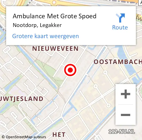 Locatie op kaart van de 112 melding: Ambulance Met Grote Spoed Naar Nootdorp, Legakker op 13 oktober 2017 03:17