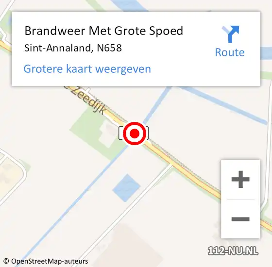 Locatie op kaart van de 112 melding: Brandweer Met Grote Spoed Naar Sint-Annaland, Oude Zeedijk op 13 oktober 2017 06:47