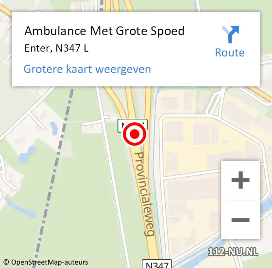 Locatie op kaart van de 112 melding: Ambulance Met Grote Spoed Naar Enter, N347 L op 13 oktober 2017 06:47