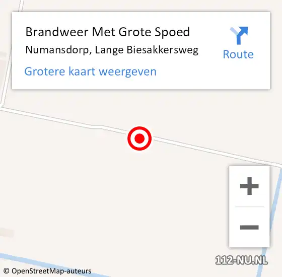 Locatie op kaart van de 112 melding: Brandweer Met Grote Spoed Naar Numansdorp, Lange Biesakkersweg op 13 oktober 2017 07:54