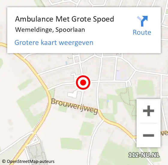 Locatie op kaart van de 112 melding: Ambulance Met Grote Spoed Naar Wemeldinge, Spoorlaan op 13 oktober 2017 07:54