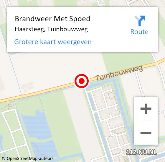 Locatie op kaart van de 112 melding: Brandweer Met Spoed Naar Haarsteeg, Tuinbouwweg op 13 oktober 2017 08:13