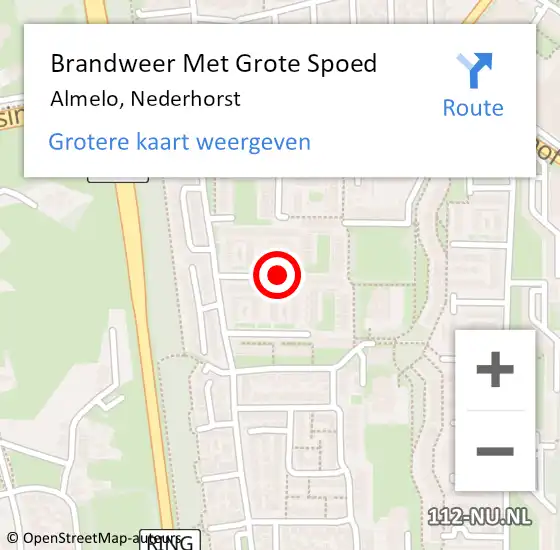 Locatie op kaart van de 112 melding: Brandweer Met Grote Spoed Naar Almelo, Nederhorst op 13 oktober 2017 08:19