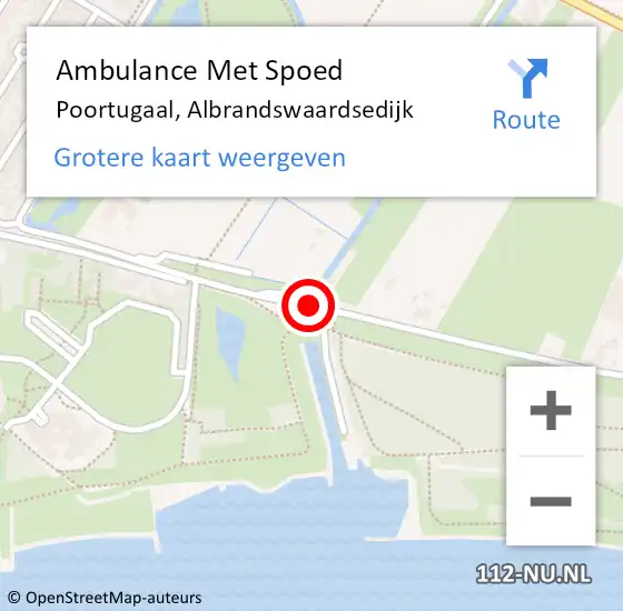 Locatie op kaart van de 112 melding: Ambulance Met Spoed Naar Poortugaal, Albrandswaardsedijk op 13 oktober 2017 09:11