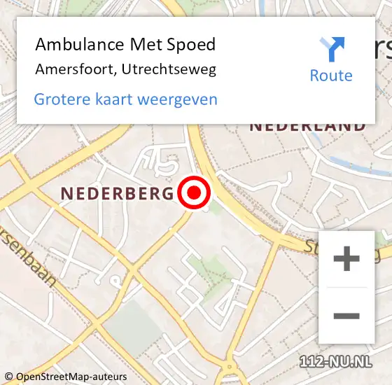 Locatie op kaart van de 112 melding: Ambulance Met Spoed Naar Amersfoort, Utrechtseweg op 13 oktober 2017 10:01