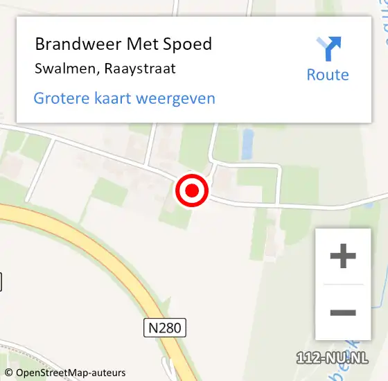 Locatie op kaart van de 112 melding: Brandweer Met Spoed Naar Swalmen, Raaystraat op 13 oktober 2017 11:18