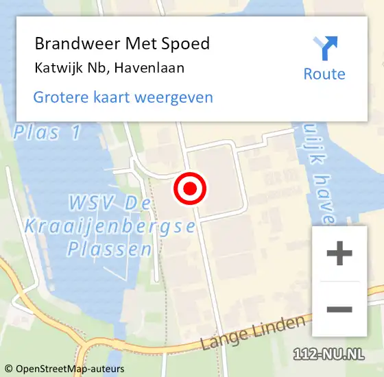 Locatie op kaart van de 112 melding: Brandweer Met Spoed Naar Katwijk Nb, Havenlaan op 13 oktober 2017 11:48