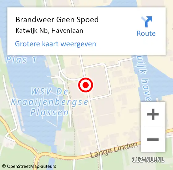 Locatie op kaart van de 112 melding: Brandweer Geen Spoed Naar Katwijk Nb, Havenlaan op 13 oktober 2017 11:50