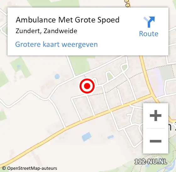 Locatie op kaart van de 112 melding: Ambulance Met Grote Spoed Naar Zundert, Zandweide op 13 oktober 2017 12:08