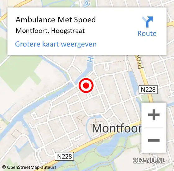 Locatie op kaart van de 112 melding: Ambulance Met Spoed Naar Montfoort, Hoogstraat op 13 oktober 2017 12:34