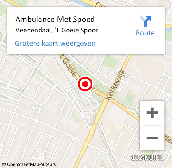 Locatie op kaart van de 112 melding: Ambulance Met Spoed Naar Veenendaal, 'T Goeie Spoor op 13 oktober 2017 13:02