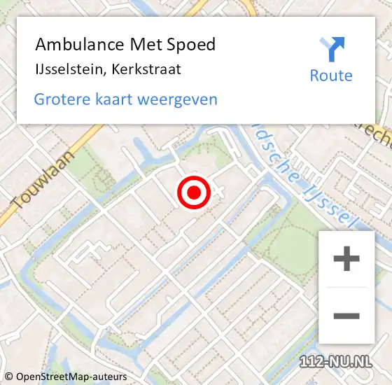 Locatie op kaart van de 112 melding: Ambulance Met Spoed Naar IJsselstein, Kerkstraat op 13 oktober 2017 13:34