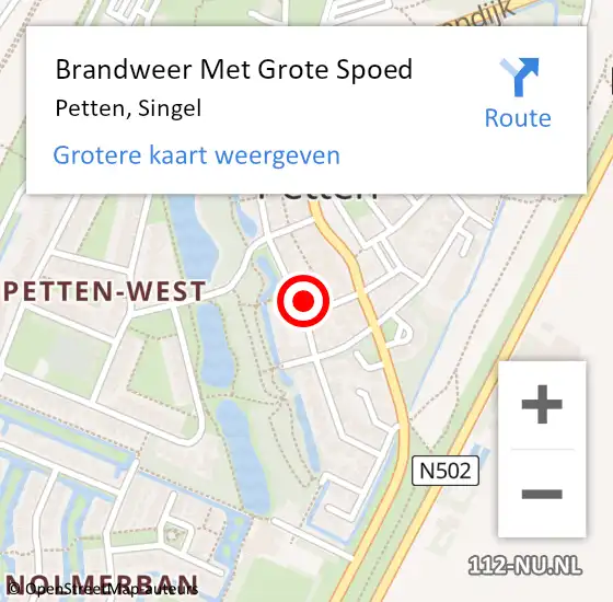 Locatie op kaart van de 112 melding: Brandweer Met Grote Spoed Naar Petten, Singel op 13 oktober 2017 15:23