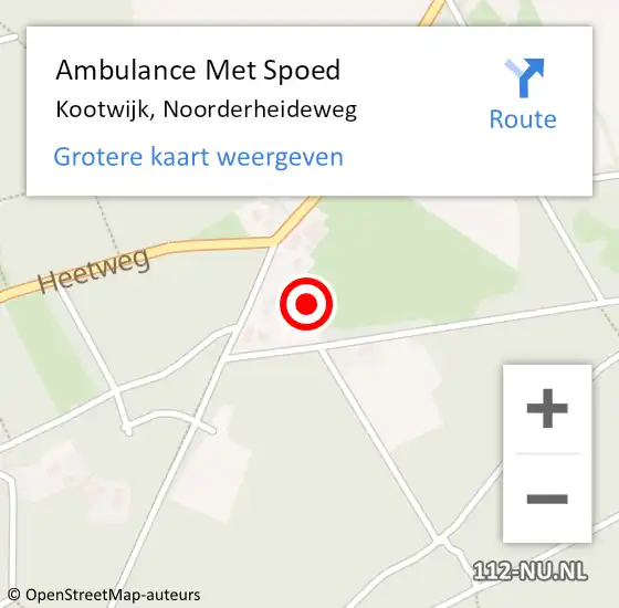 Locatie op kaart van de 112 melding: Ambulance Met Spoed Naar Kootwijk, Noorderheideweg op 13 oktober 2017 17:51