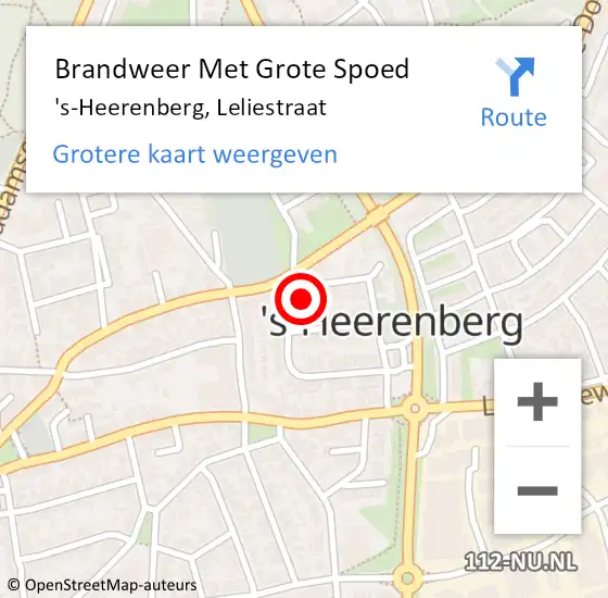 Locatie op kaart van de 112 melding: Brandweer Met Grote Spoed Naar 's-Heerenberg, Leliestraat op 13 oktober 2017 19:50