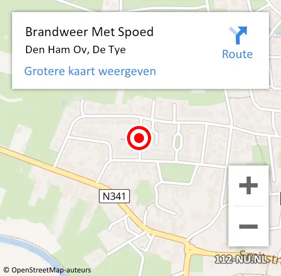 Locatie op kaart van de 112 melding: Brandweer Met Spoed Naar Den Ham Ov, De Tye op 13 oktober 2017 20:22