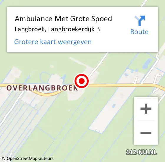 Locatie op kaart van de 112 melding: Ambulance Met Grote Spoed Naar Langbroek, Langbroekerdijk B op 13 oktober 2017 21:56