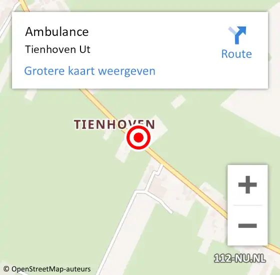 Locatie op kaart van de 112 melding: Ambulance Tienhoven UT op 13 oktober 2017 21:58