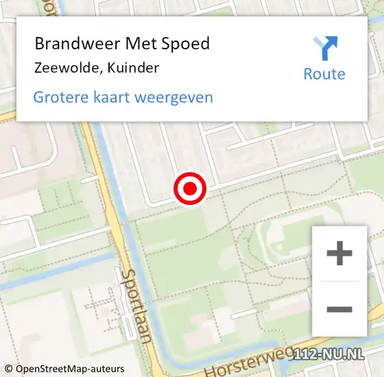 Locatie op kaart van de 112 melding: Brandweer Met Spoed Naar Zeewolde, Kuinder op 13 oktober 2017 23:11